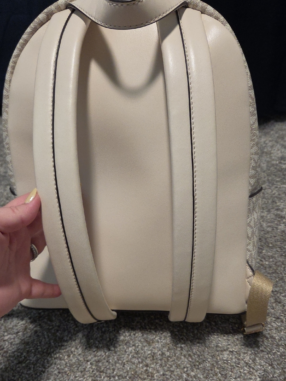 Michael Kors Women's Beige Signature MK Backpack with Wallet - Picture 5 of 9